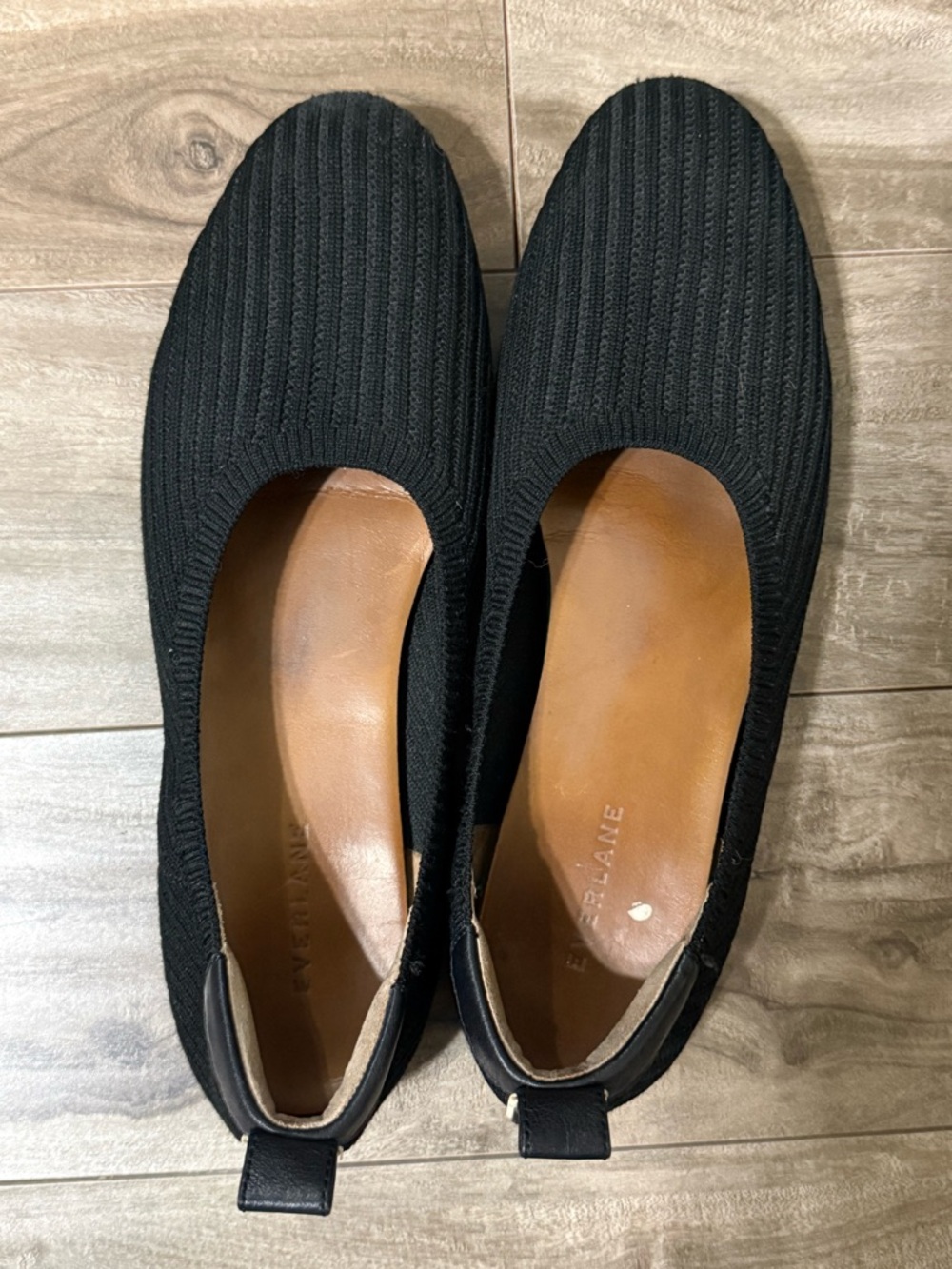 Everlane Black Knit Slip-On Ballet Flats